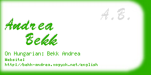 andrea bekk business card